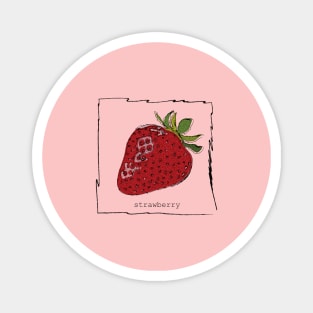 Cute little strawberry illustration Magnet